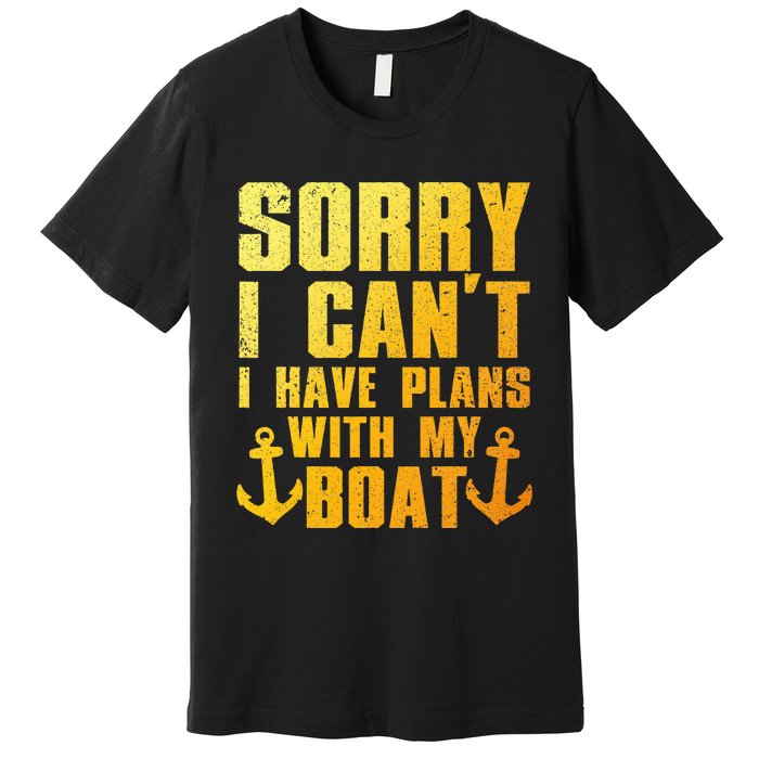 Cool Boat Captain For Pontoon Boat Owners Boating Premium T-Shirt