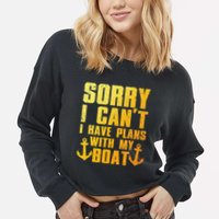 Cool Boat Captain For Pontoon Boat Owners Boating Cropped Pullover Crew
