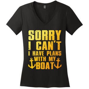 Cool Boat Captain For Pontoon Boat Owners Boating Women's V-Neck T-Shirt