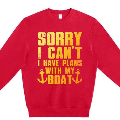 Cool Boat Captain For Pontoon Boat Owners Boating Premium Crewneck Sweatshirt