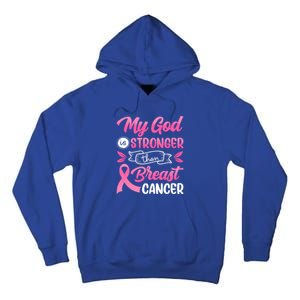 Christ Breast Cancer Awareness Warrior Fighter God Believe Funny Gift Tall Hoodie