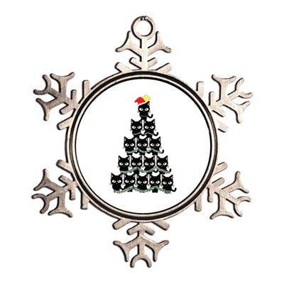 Christmas Black Cat Christmas Tree With Black Kitty Metallic Star Ornament