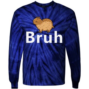 Capybara Bruh Tie-Dye Long Sleeve Shirt