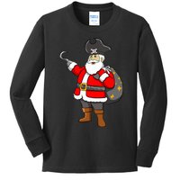 Caribbean Buccaneer Christmas Freebooter Boy Santa Pirate Kids Long Sleeve Shirt