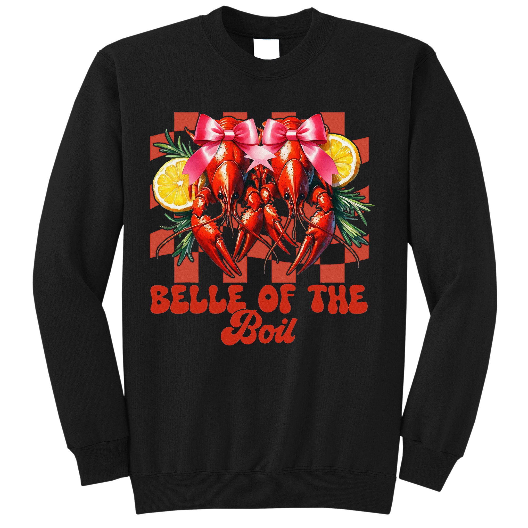 Crawfish Boil Coquette Bow Belle Of The Boil Cajun Seafood Sweatshirt