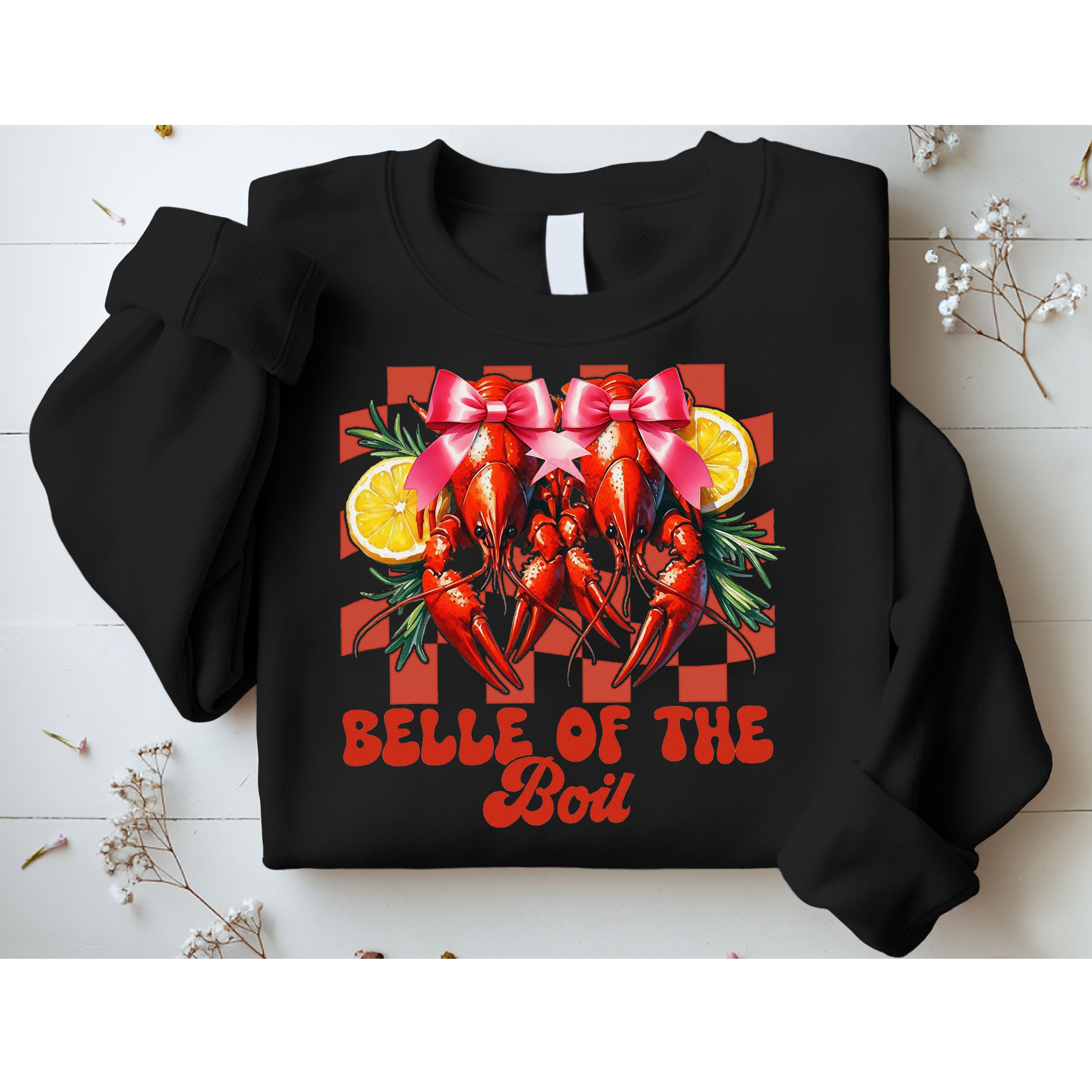 Crawfish Boil Coquette Bow Belle Of The Boil Cajun Seafood Sweatshirt