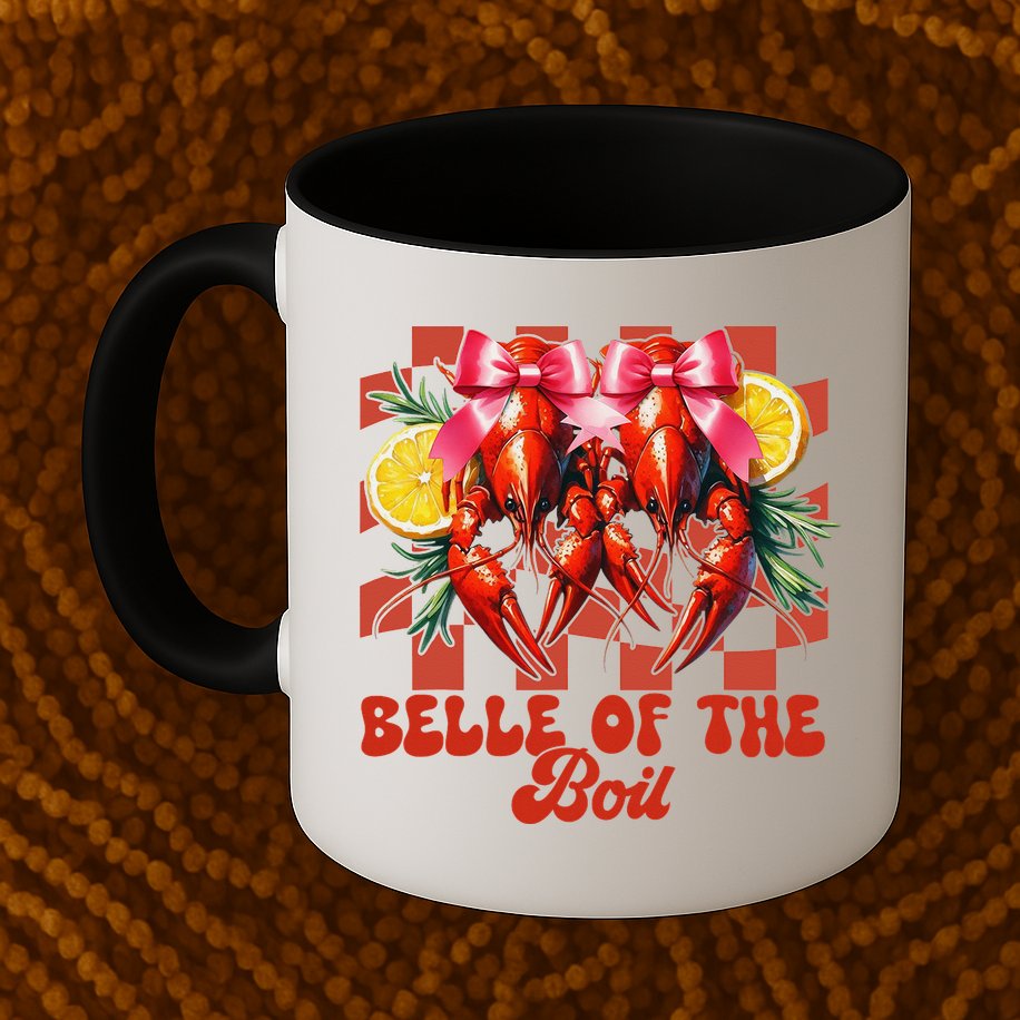 Crawfish Boil Coquette Bow Belle Of The Boil Cajun Seafood Mug