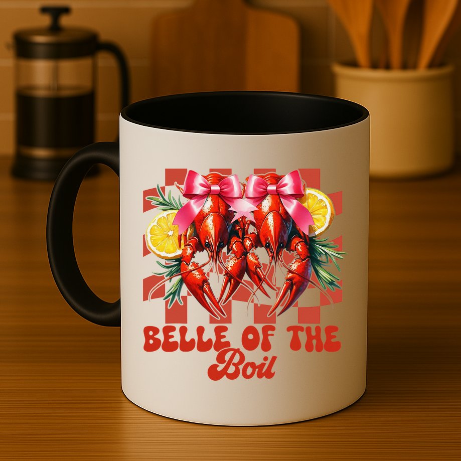 Crawfish Boil Coquette Bow Belle Of The Boil Cajun Seafood Mug
