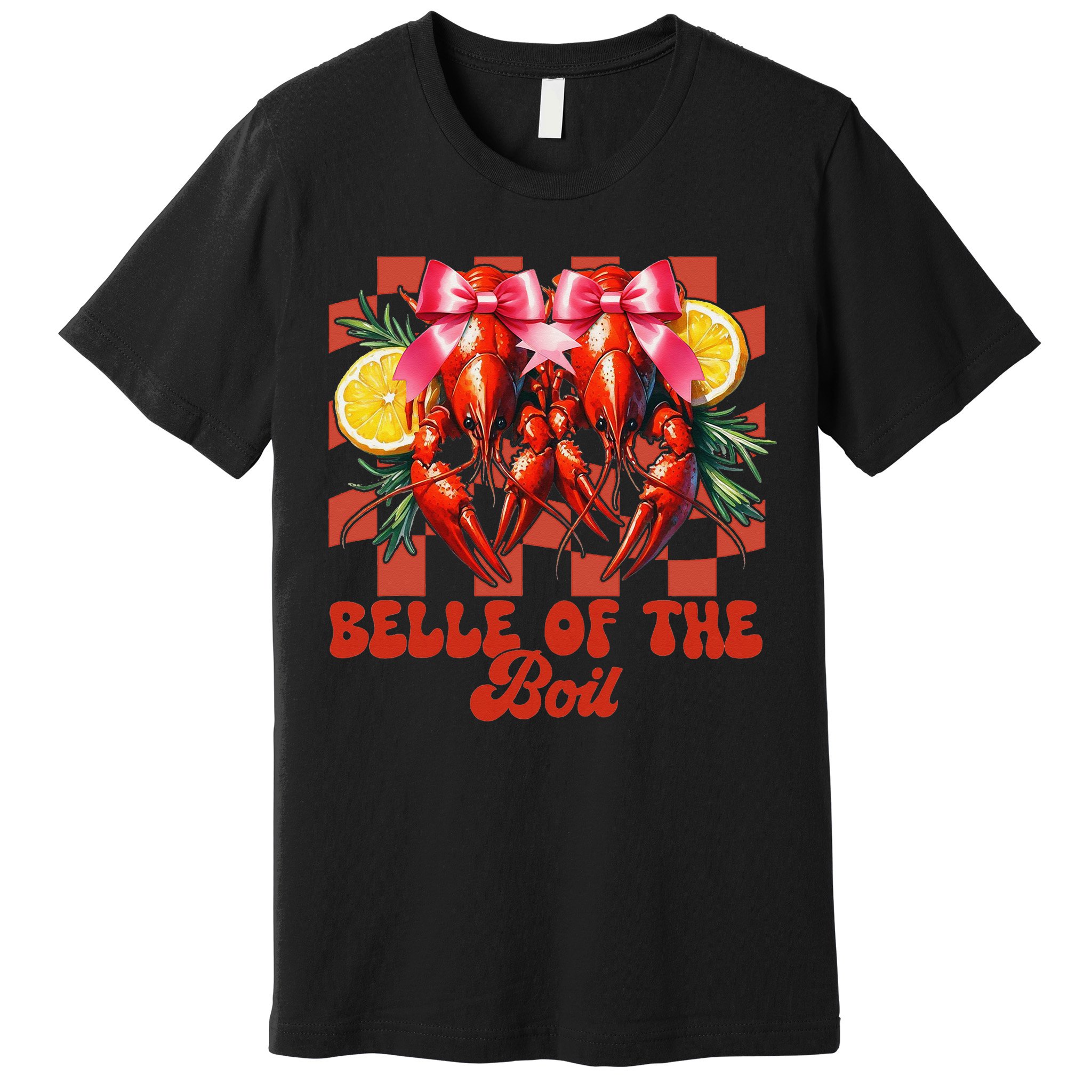 Crawfish Boil Coquette Bow Belle Of The Boil Cajun Seafood Premium T-Shirt