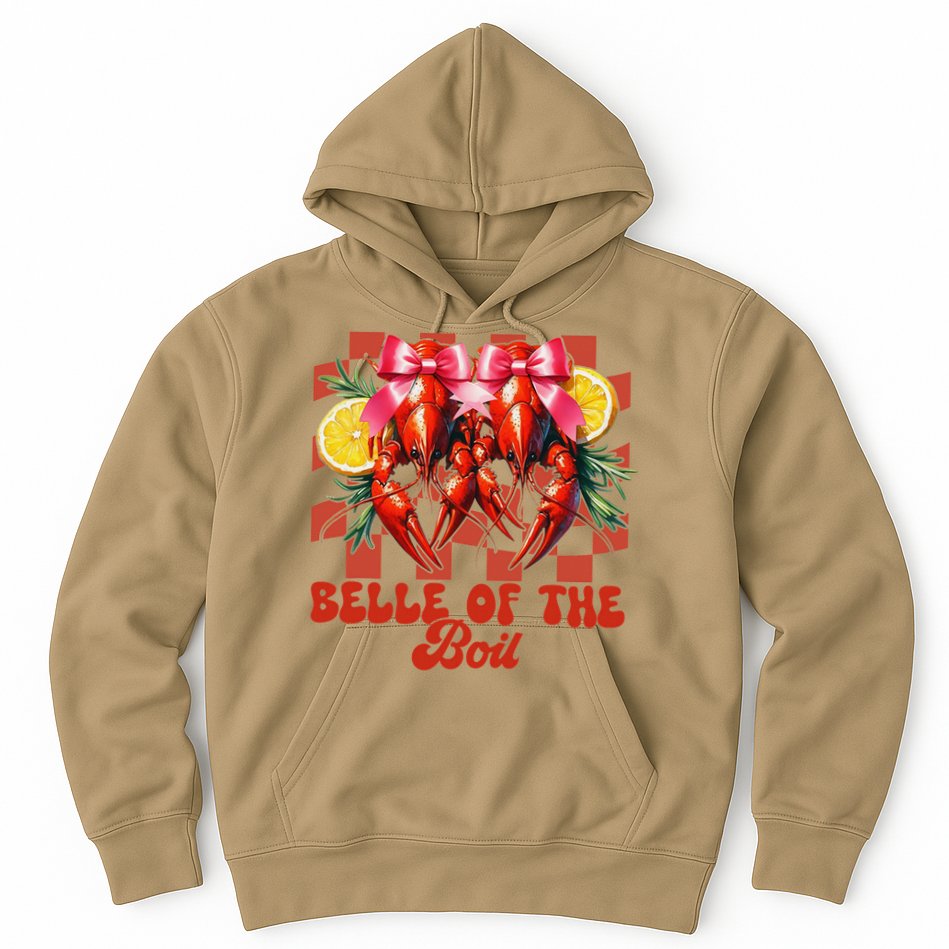 Crawfish Boil Coquette Bow Belle Of The Boil Cajun Seafood Hoodie