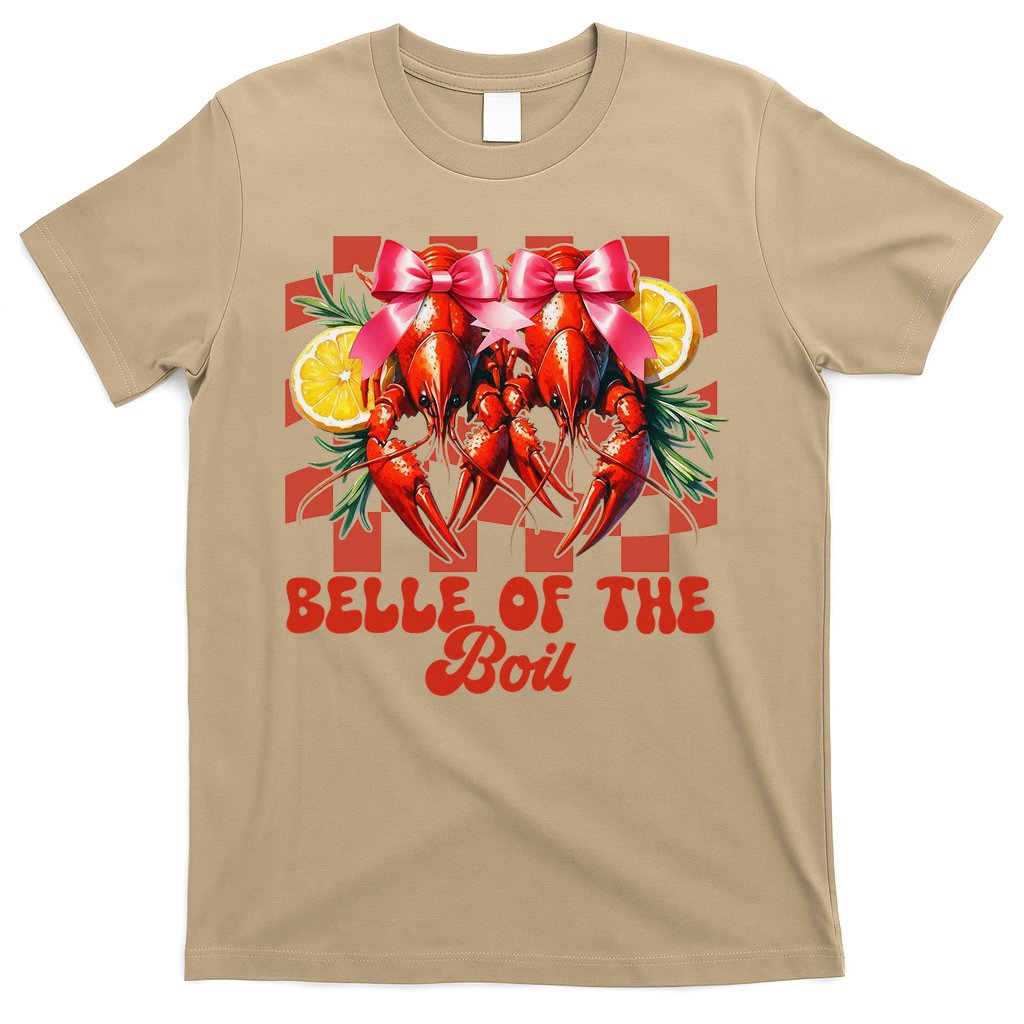 Crawfish Boil Coquette Bow Belle Of The Boil Cajun Seafood T-Shirt