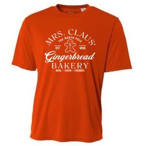 Christmas Baker Cookie Mrs Claus Gingerbread Bakery Gift Cooling Performance Crew T-Shirt