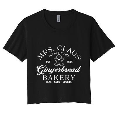 Christmas Baker Cookie Mrs Claus Gingerbread Bakery Gift Crop Top