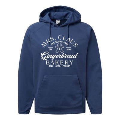 Christmas Baker Cookie Mrs Claus Gingerbread Bakery Gift Performance Fleece Hoodie