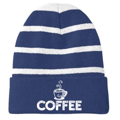 Coffee Barista Striped Beanie with Solid Band