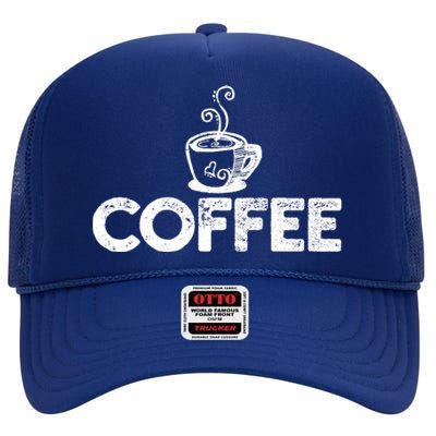 Coffee Barista High Crown Mesh Back Trucker Hat