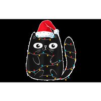 Cute Black Cat Santa Christmas Lights Meow Kitty Kitten Xmas Bumper Sticker