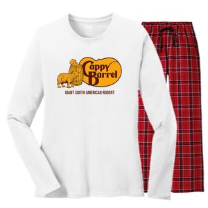 Cappy Barrel; Capybara Campaign Store Women's Long Sleeve Flannel Pajama Set 