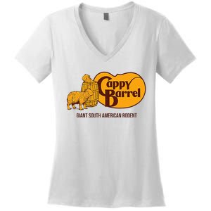 Cappy Barrel; Capybara Campaign Store Women's V-Neck T-Shirt