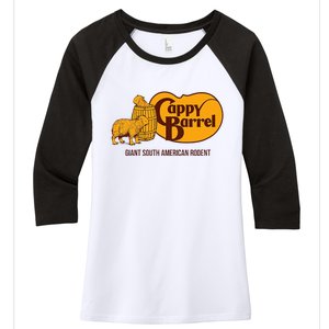 Cappy Barrel; Capybara Campaign Store Women's Tri-Blend 3/4-Sleeve Raglan Shirt