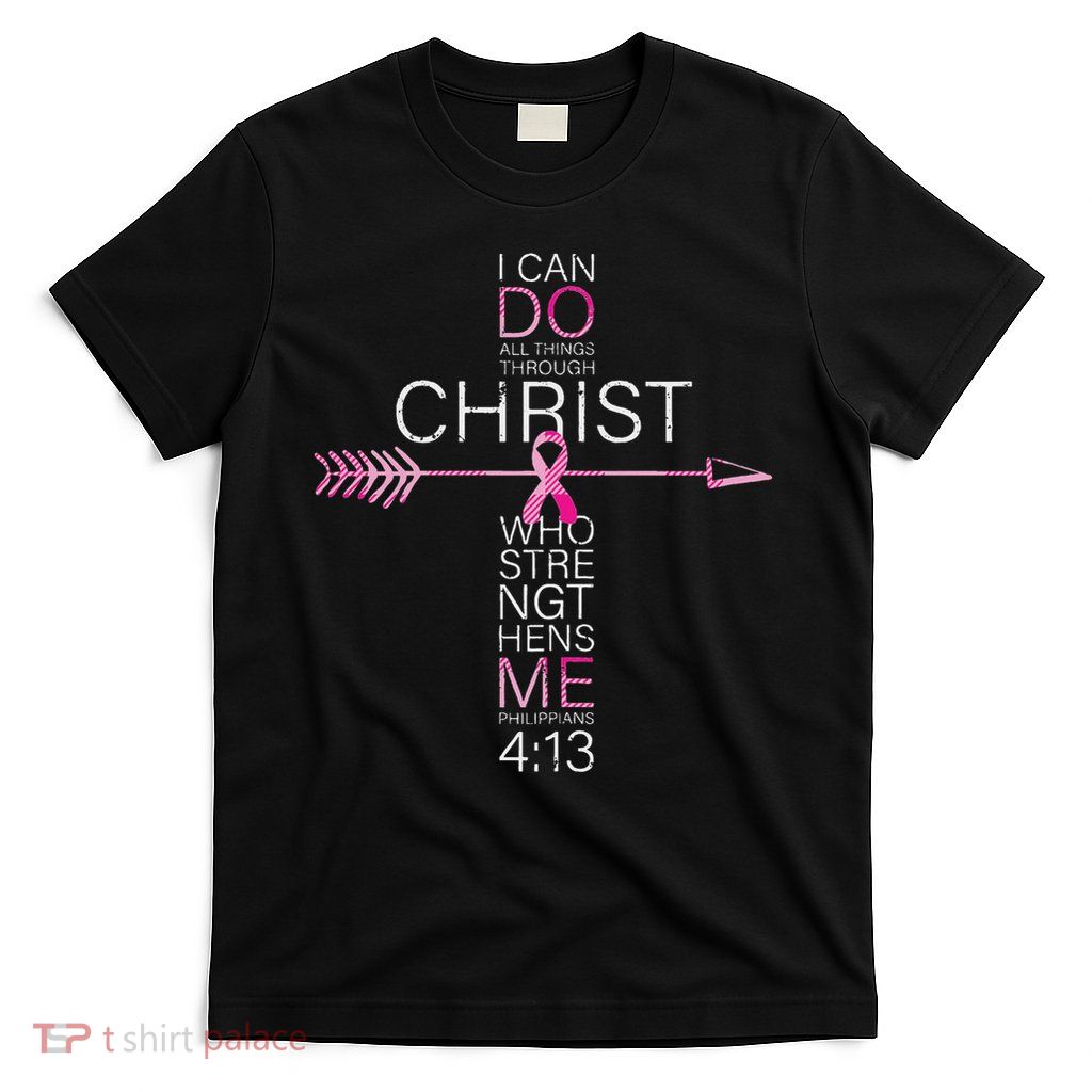 Christian Breast Cancer Cross Religious Bible Verse T-Shirt