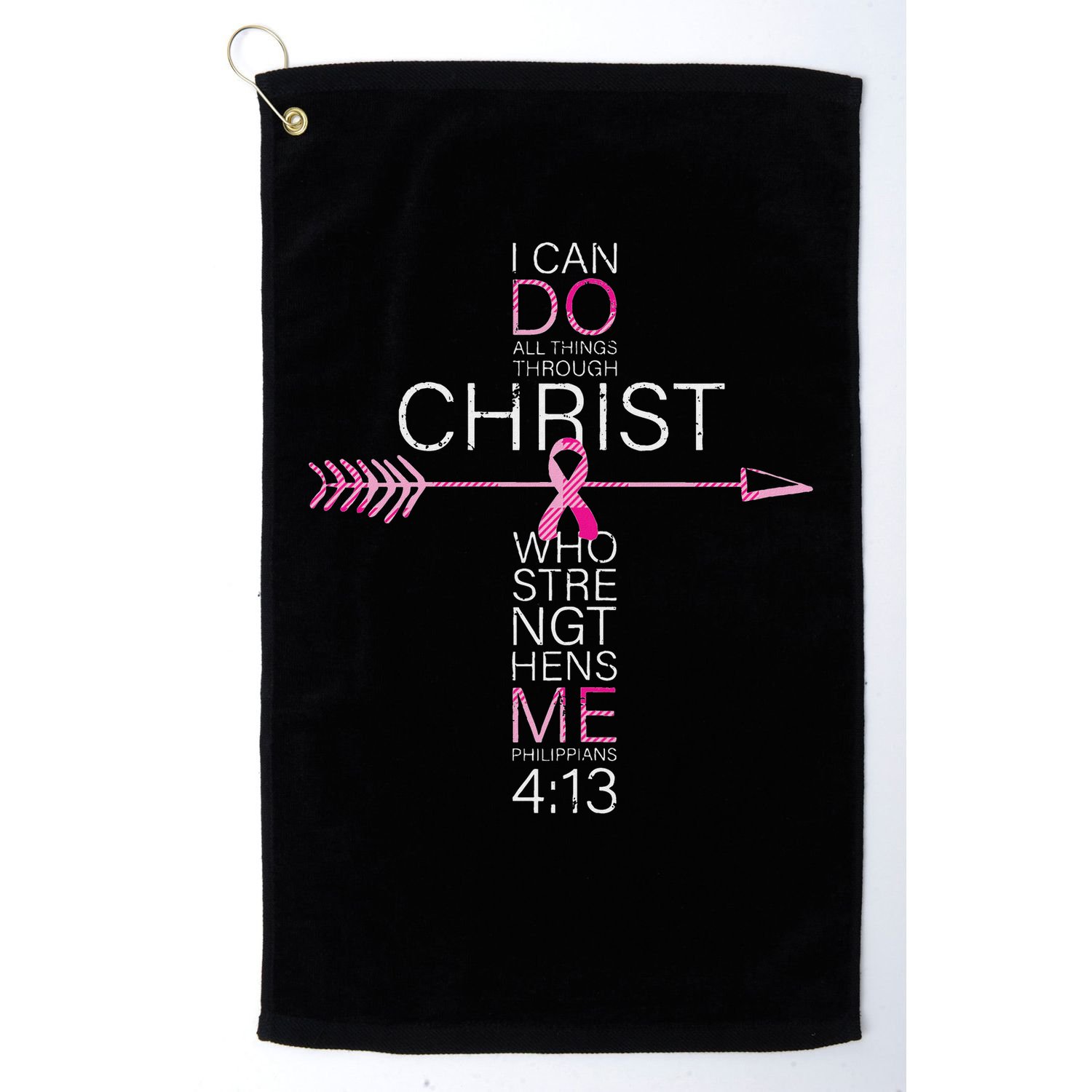 Christian Breast Cancer Cross Religious Bible Verse Golf Towel