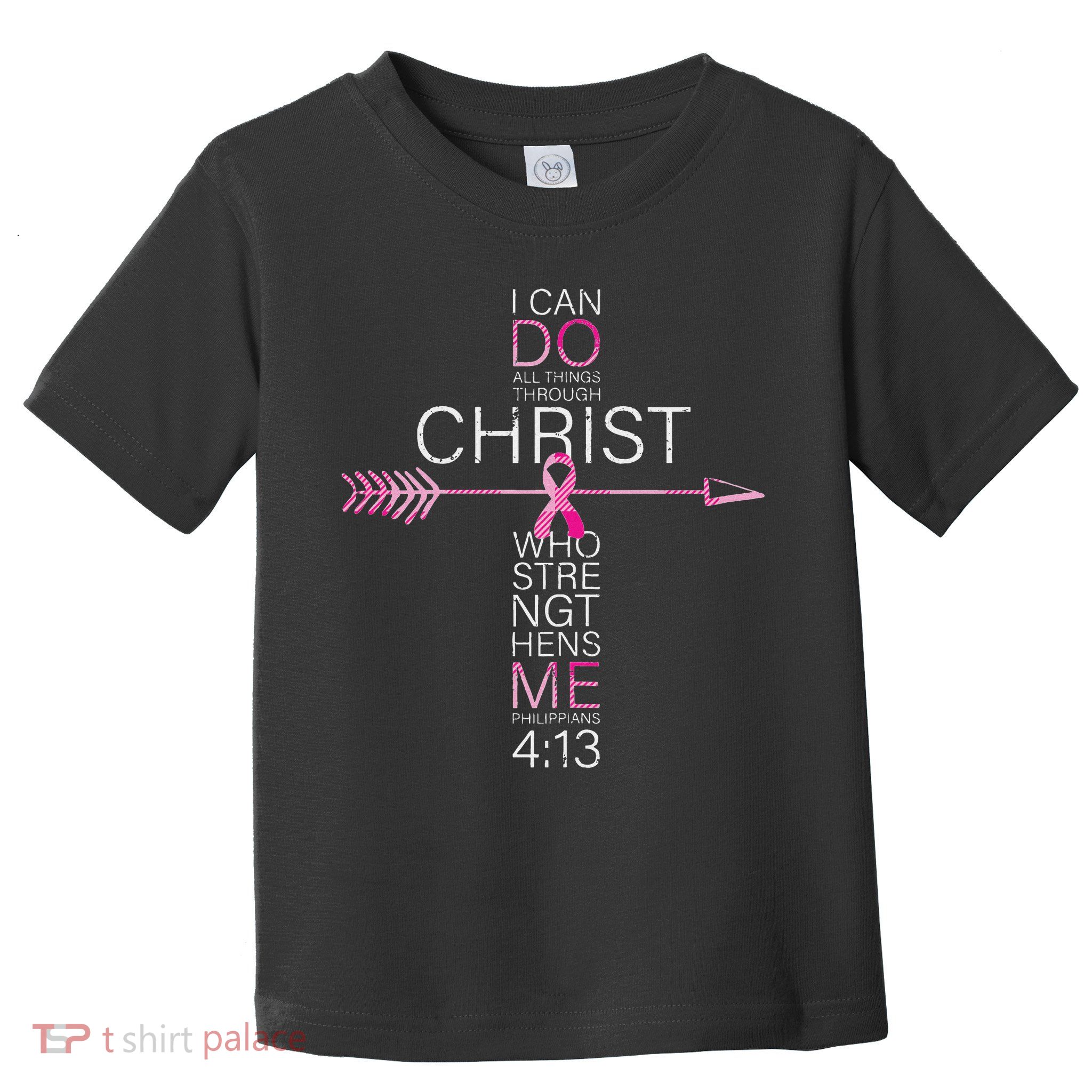 Christian Breast Cancer Cross Religious Bible Verse Toddler T-Shirt