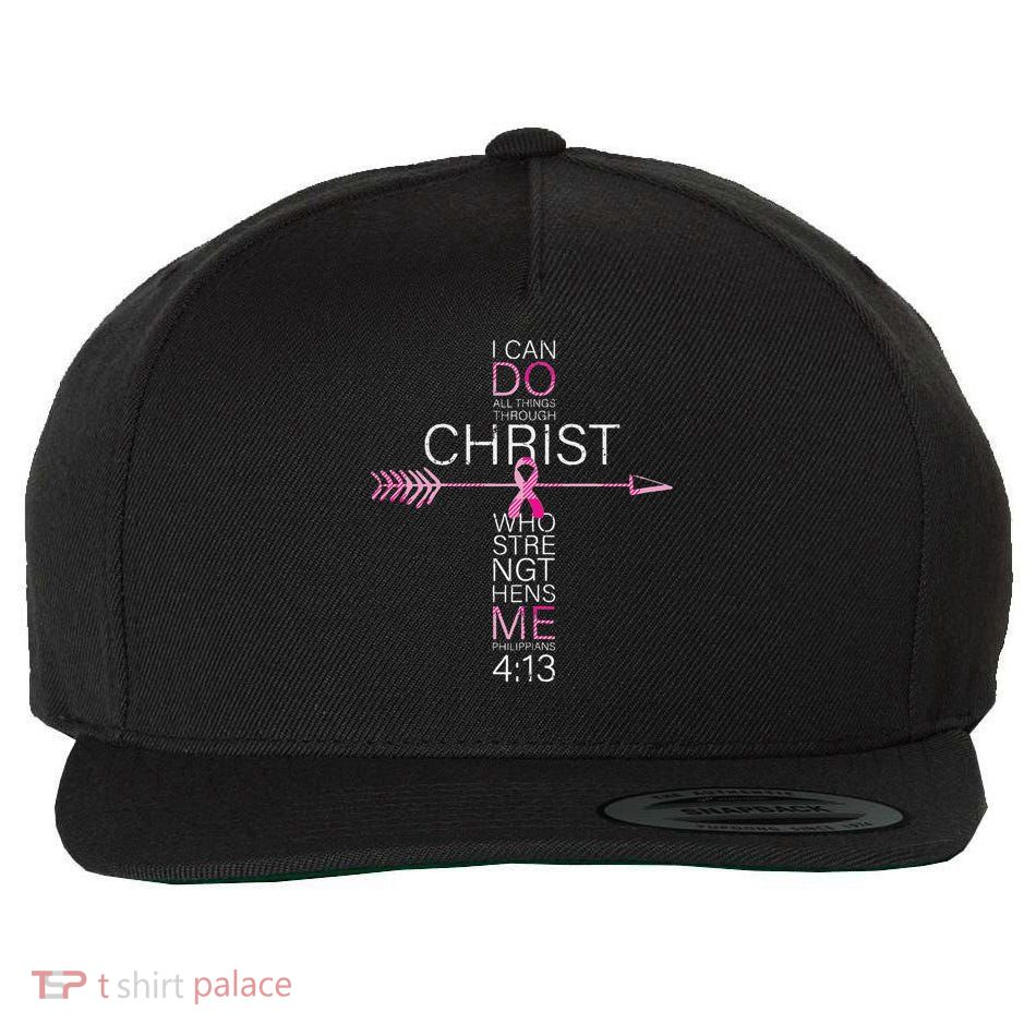 Christian Breast Cancer Cross Religious Bible Verse Wool Snapback Cap