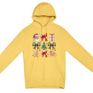 Coquette Bow Christmas Santa Claus Gingerbread Xmas Matching Premium Pullover Hoodie