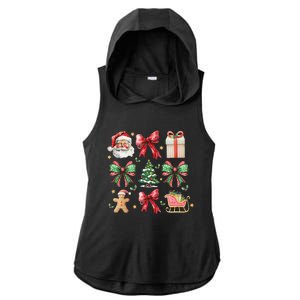 Coquette Bow Christmas Santa Claus Gingerbread Xmas Matching Ladies PosiCharge Tri-Blend Wicking Draft Hoodie Tank