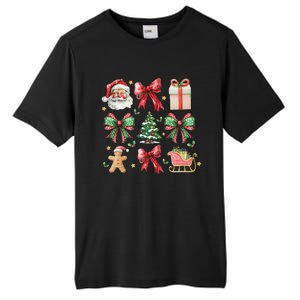 Coquette Bow Christmas Santa Claus Gingerbread Xmas Matching Tall Fusion ChromaSoft Performance T-Shirt