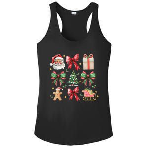 Coquette Bow Christmas Santa Claus Gingerbread Xmas Matching Ladies PosiCharge Competitor Racerback Tank