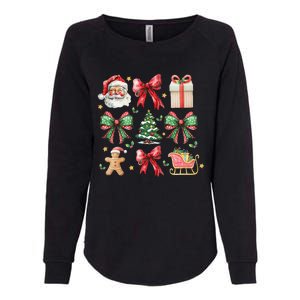 Coquette Bow Christmas Santa Claus Gingerbread Xmas Matching Womens California Wash Sweatshirt