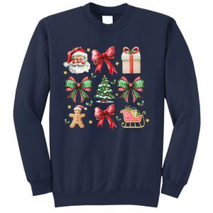 Coquette Bow Christmas Santa Claus Gingerbread Xmas Matching Sweatshirt