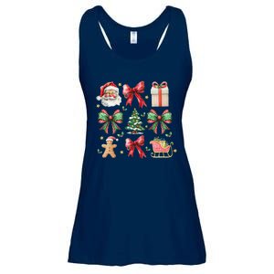 Coquette Bow Christmas Santa Claus Gingerbread Xmas Matching Ladies Essential Flowy Tank