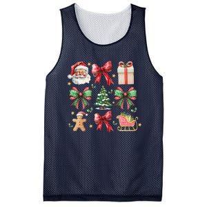 Coquette Bow Christmas Santa Claus Gingerbread Xmas Matching Mesh Reversible Basketball Jersey Tank