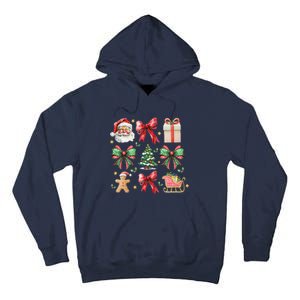 Coquette Bow Christmas Santa Claus Gingerbread Xmas Matching Tall Hoodie