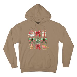 Coquette Bow Christmas Santa Claus Gingerbread Xmas Matching Hoodie