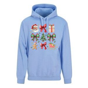 Coquette Bow Christmas Santa Claus Gingerbread Xmas Matching Unisex Surf Hoodie