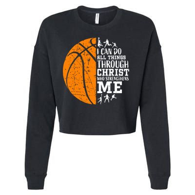 Christian Basketball Cropped Pullover Crew