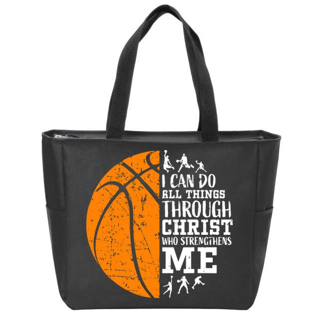 Christian Basketball Zip Tote Bag
