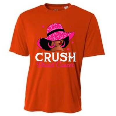 Crush Breast Cancer Awareness Black Women P.I.N.K Queen Warrior Cooling Performance Crew T-Shirt