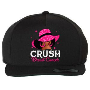 Crush Breast Cancer Awareness Black Women P.I.N.K Queen Warrior Wool Snapback Cap