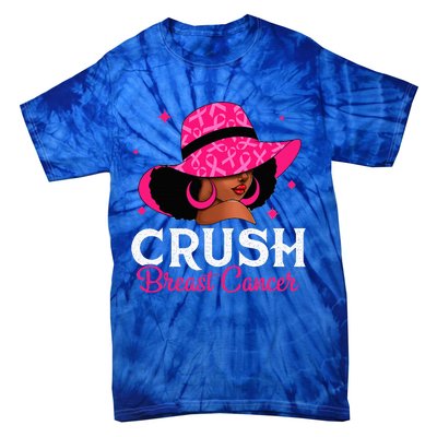 Crush Breast Cancer Awareness Black Women P.I.N.K Queen Warrior Tie-Dye T-Shirt