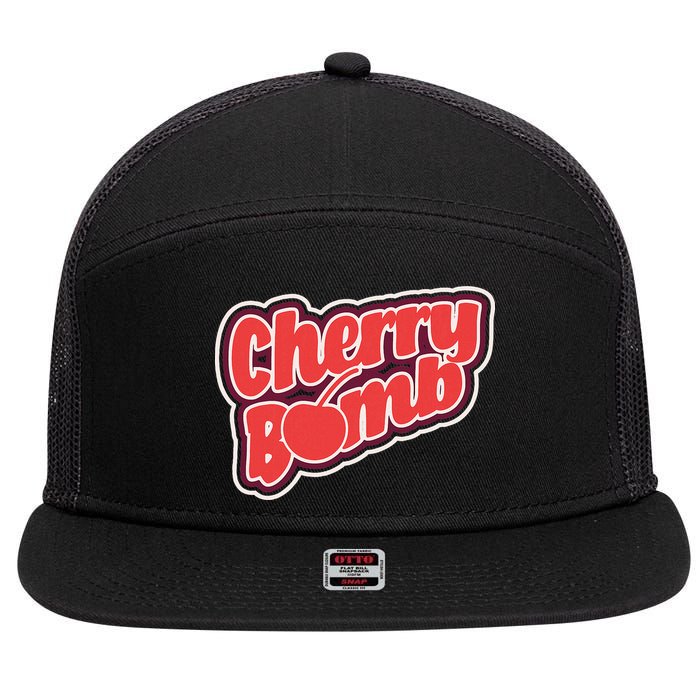 Cherry Bomb 7 Panel Mesh Trucker Snapback Hat