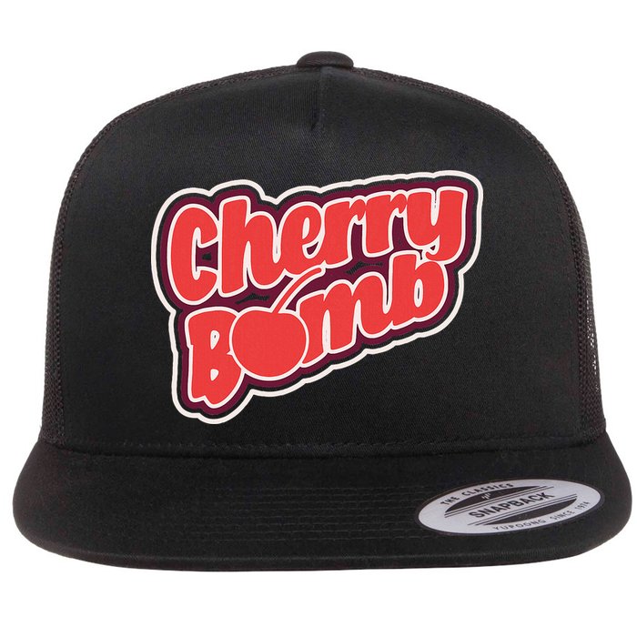 Cherry Bomb Flat Bill Trucker Hat