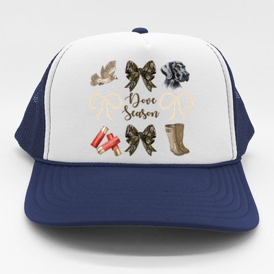 Camo Bow Coquette Dove Season Hunting Dove Hunter Hunt Girl Trucker Hat