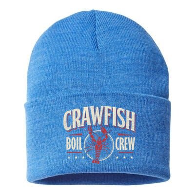 Crawfish Boil Crew Cool Gift Cajun Season Lover Party Funny Tee Gift Sustainable Knit Beanie