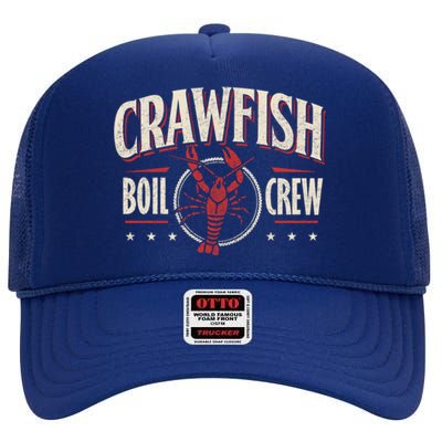 Crawfish Boil Crew Cool Gift Cajun Season Lover Party Funny Tee Gift High Crown Mesh Back Trucker Hat