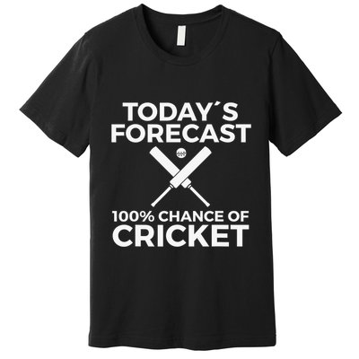 Cricket Bat Cricket Ball Indian Flag India Cricket Premium T-Shirt